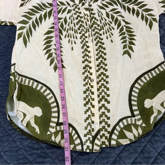 Eugenia Fernández Anthropologie Top Women Medium Safari Rahid Shirt Linen monkey - Picture 13 of 14